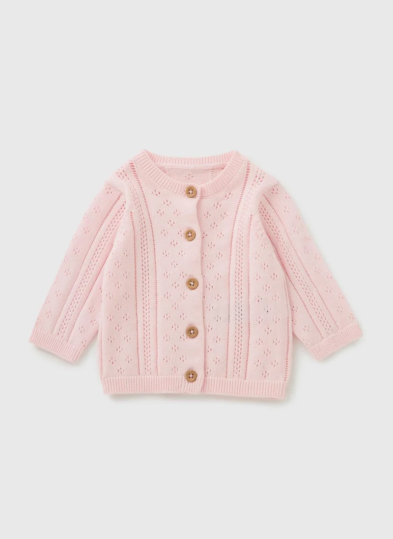 ماتلان Girls Pink Stitch Cardigan